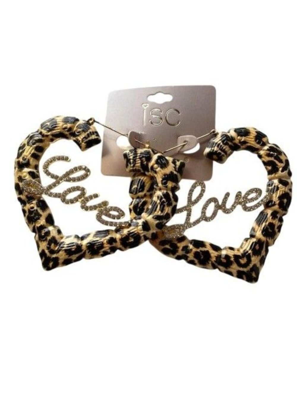 Oversized Animal Print "Love" Earrings